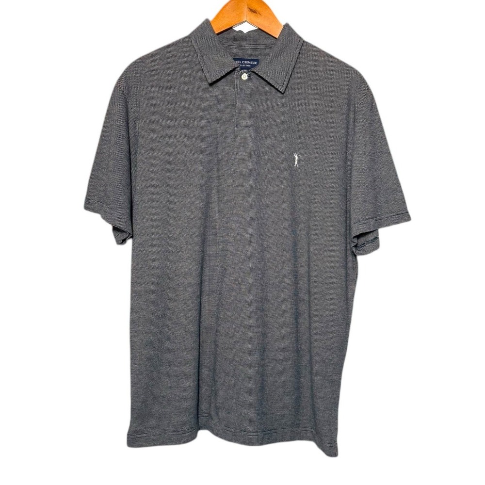 Daniel Cremieux Collection‎ Polo Shirt Mens Size XL Gray Check Short Sleeve
